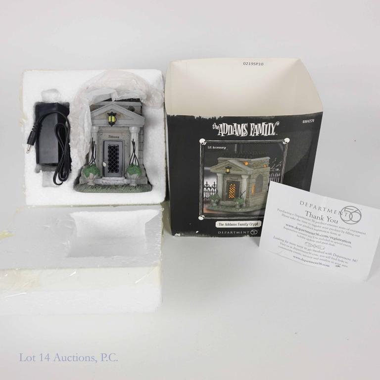 Dept. 56 Addams Family Crypt: Department 56 (# 6004270) Addams Family Crypt. Probably for their Halloween Village, but if you really want to creep mom out, put it in her Snow Village next year and see how long it takes for her to 