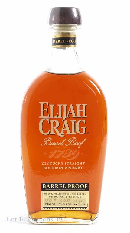 Elijah Craig Barrel Proof 12 Yr. Old Bourbon: *** IF YOU MAY NEED SHIPPING, YOU MUST SPEAK WITH IAN BEFORE BIDDING ON BOTTLES*** 120.2 proof, 750ml and full / sealed. Batch C 921.