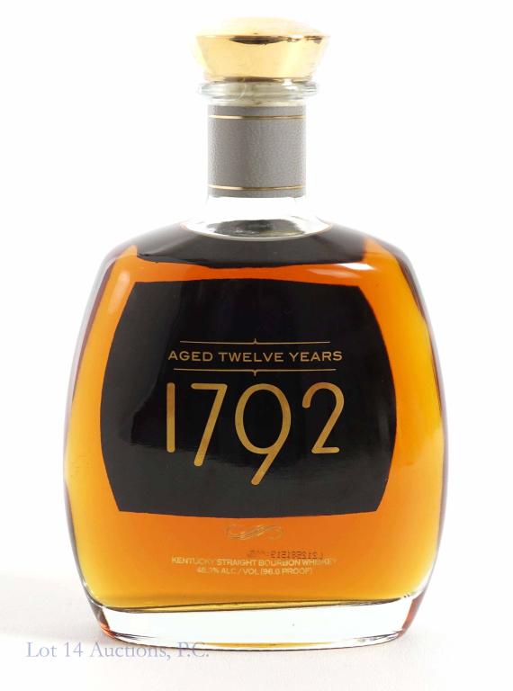 1792 12 Year Bourbon Whiskey: *** IF YOU MAY NEED SHIPPING, YOU MUST SPEAK WITH IAN BEFORE BIDDING ON BOTTLES*** 1792 bourbon whiskey. 12 year. 96.6 proof. 750 ml. Full & sealed.