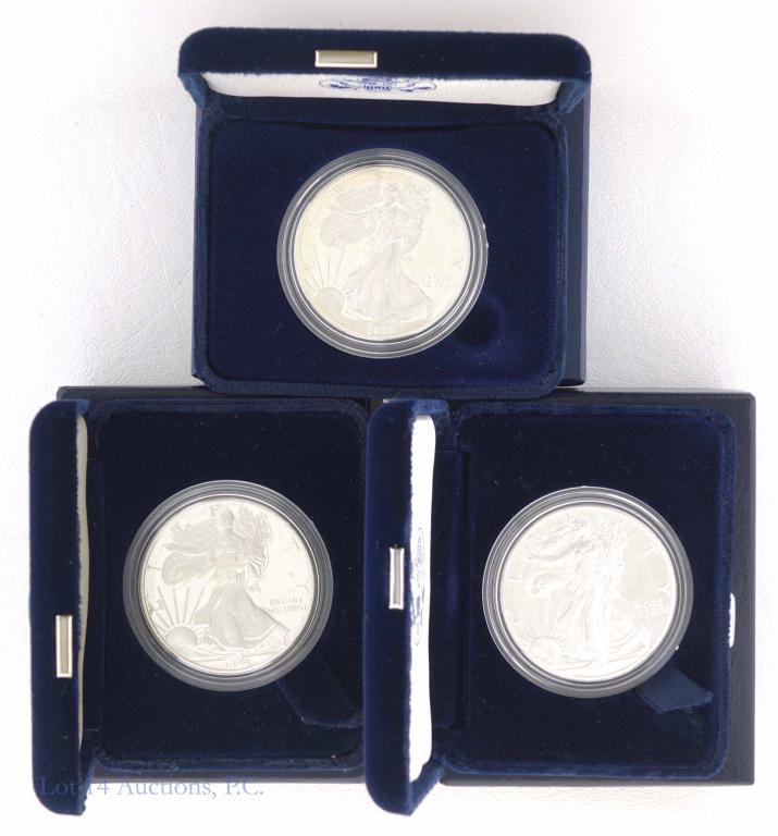 1998, 1999, 2000 Proof Silver Eagle Bullion Coins (1 of 5)