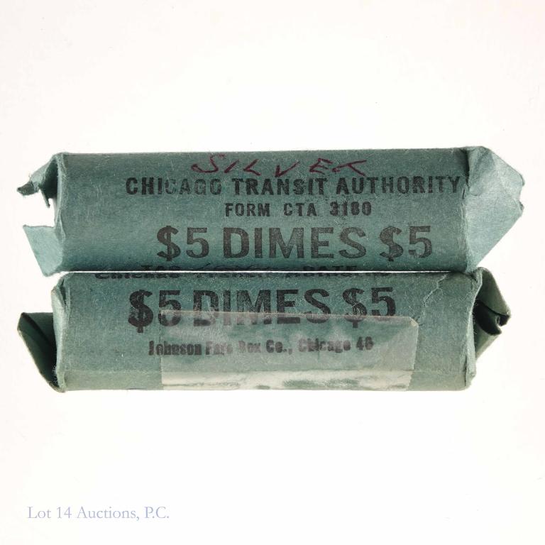 Silver Dimes (100) - in Chicago CTA Rolls (1 of 2)