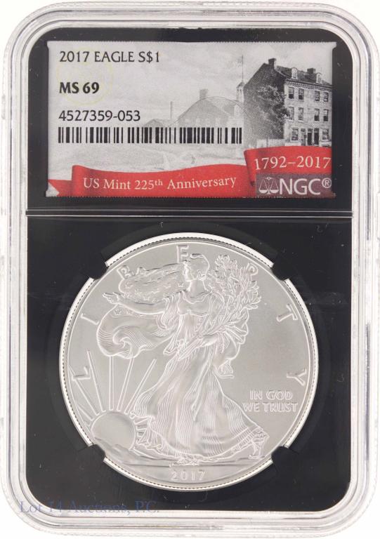 2017 Silver Eagle (NGC MS69 - 225th Anniv.) (1 of 2)
