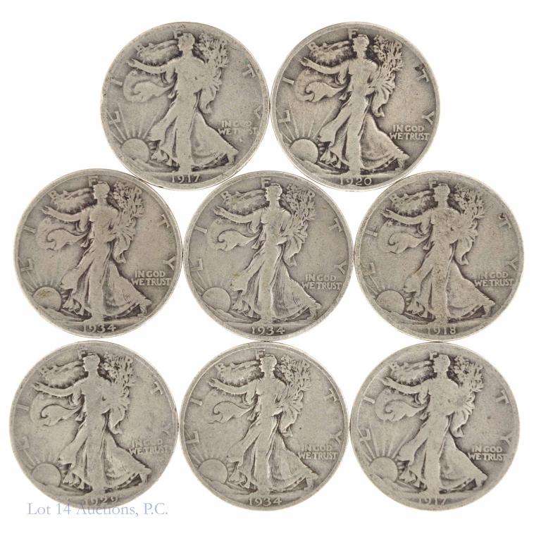 Walking Liberty Half Dollars: pre-1935 (8) (1 of 2)