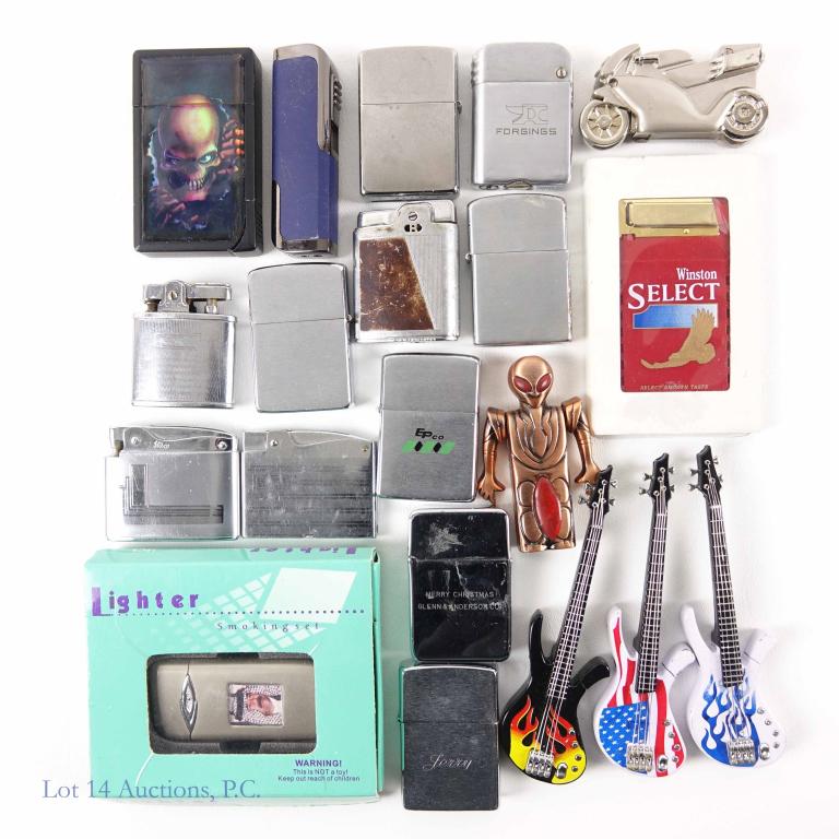 Lighters - Vintage and Eclectic: Zippo, Continental, Bowers, Stesco.