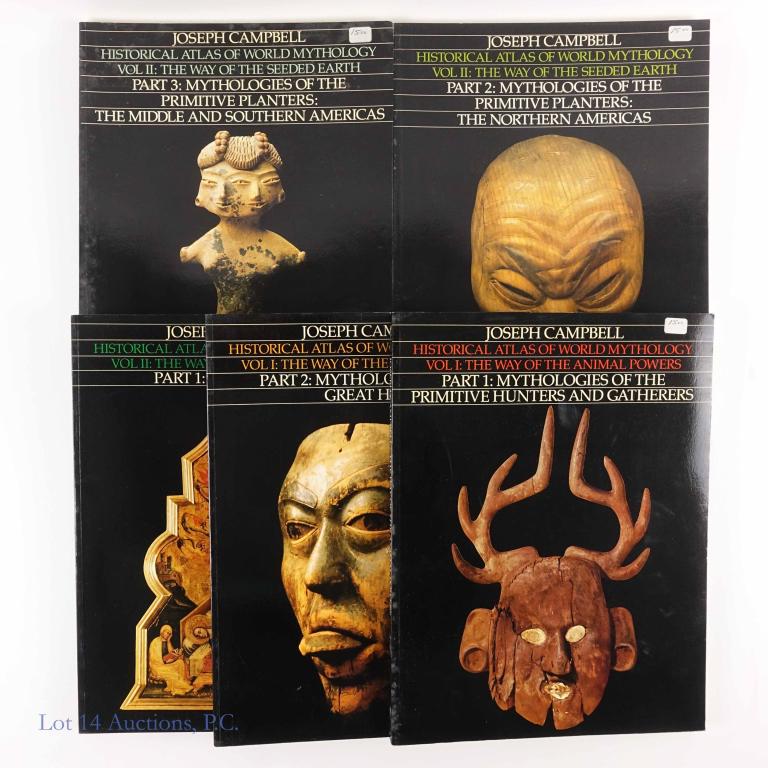 Historical Atlas of World Mythology Books (5): Vol. 1: The Way of the Animal Powers, Part 1. Vol. 1: The Way of the Animal Powers, Part 2. Vol. 2: The Way of the Seeded Earth, Part 1, The Sacrifice. Vol. 2: The Way of the Seeded Earth, Part 2, Myt