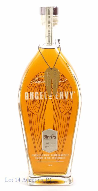 Angel's Envy Bourbon - Binny's Store Pick: *** IF YOU MAY NEED SHIPPING, PLEASE CALL US BEFORE BIDDING ON BOTTLES. 847-625-0555. *** 107.4 proof, 750ml and sealed. Barrel- 819. Bottle-214.