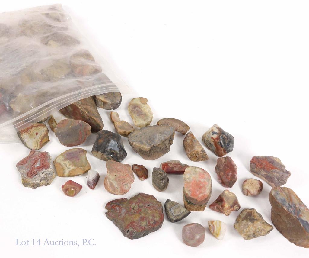 Fossils / Rocks: Mostly polished shell bookend. 5.5" x 4" x 2".