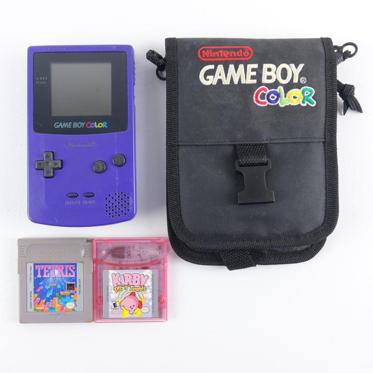 Game Boy Color w/ Games: CGB-001. Two games with case. Tested! Working!