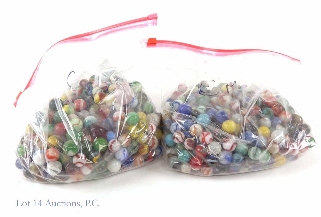Glass Marbles - Vintage (9 lbs., 9 oz!) **: 9 pounds, 9 ounces of vintage glass marbles. ** Photos added 3/7.
