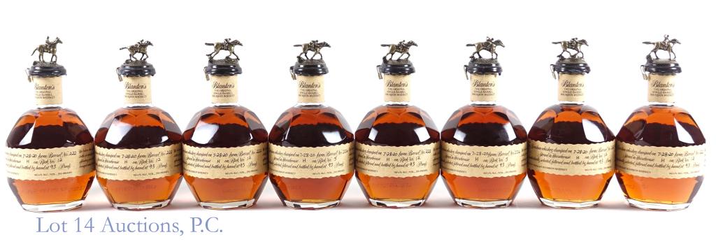 Blanton's Single Barrel Bourbon SET OF 8!: *** IF YOU MAY NEED SHIPPING, PLEASE CALL US BEFORE BIDDING ON BOTTLES! 847-625-0555. *** 8 Blanton's Single Barrel Bourbon Whiskeys. You are bidding on a matched set of all eight Blanton's Bourbon Bo