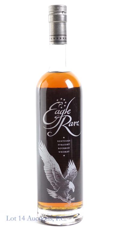 Eagle Rare 10 Year Bourbon: *** IF YOU MAY NEED SHIPPING, PLEASE CALL US BEFORE BIDDING ON BOTTLES! 847-625-0555. *** 90 proof, 750ml and sealed. L-20156010607B.