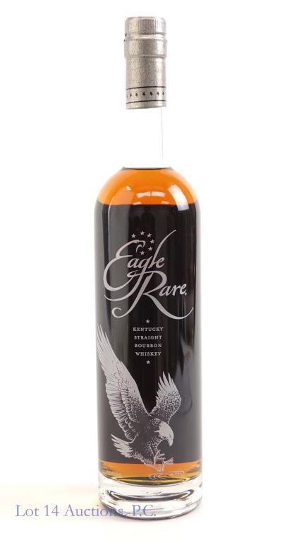 Eagle Rare Bourbon Whiskey (10 Year): *** IF YOU MAY NEED SHIPPING, PLEASE CALL US BEFORE BIDDING ON BOTTLES! 847-625-0555. *** Eagle Rare bourbon whiskey. 10 year. Full & Sealed. 90 proof. 750 ml.