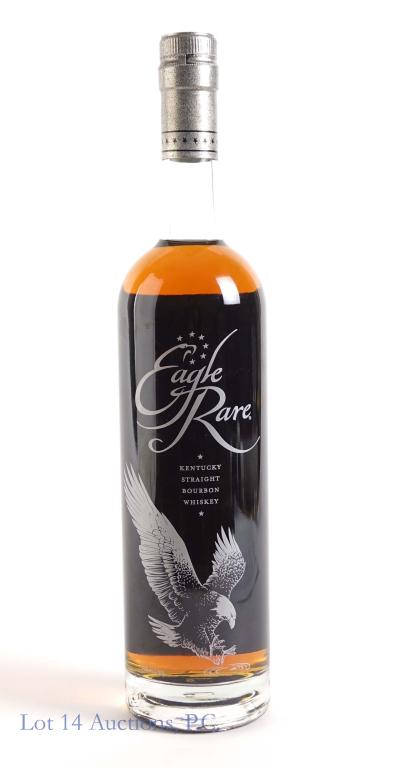 Eagle Rare Bourbon Whiskey (10 Year): *** IF YOU MAY NEED SHIPPING, PLEASE CALL US BEFORE BIDDING ON BOTTLES! 847-625-0555. *** Eagle Rare bourbon whiskey. 10 year. Full & Sealed. 90 proof. 750 ml.
