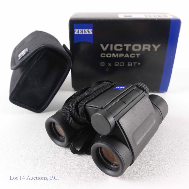 Zeiss Company 8 x 20 BT Binoculars: Appears to be in great condition / likely unused. Comes in box with case. Also has original sales slip.
