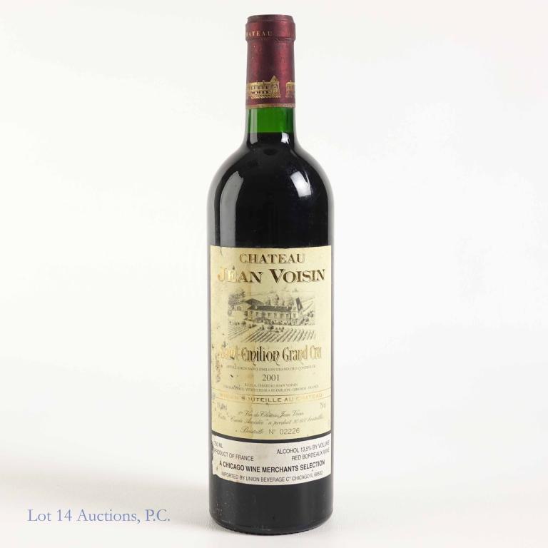 2001 Chateau Jean Voisin Wine: **IF YOU NEED SHIPPING ON BOTTLES OR DECANTERS PLEASE CALL US BEFORE BIDDING! 847-625-0555!** 2001 Chateau Jean Voisin Saint-Emilion Grand Cru. 13%, 750ml and sealed. Saint-Emilion Grand Cru.