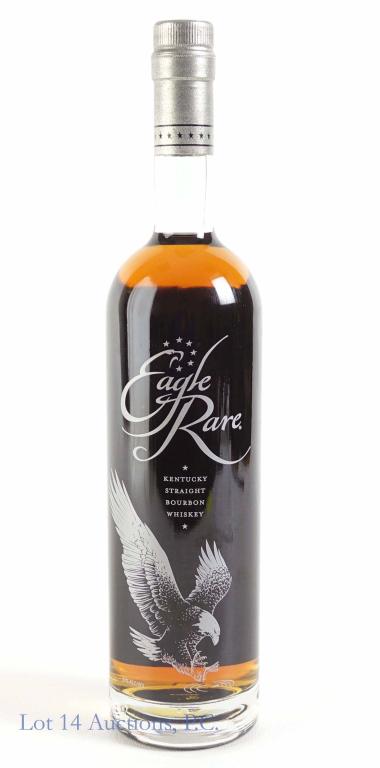 Eagle Rare Bourbon Whiskey (10 Yr. 90 Proof): ** IF YOU NEED SHIPPING ON BOTTLES OR DECANTERS PLEASE CALL US BEFORE BIDDING! 847-625-0555! ** Eagle Rare Kentucky straight bourbon whiskey. 10 year. Buffalo Trace Distillery. Full and sealed. 90 pro