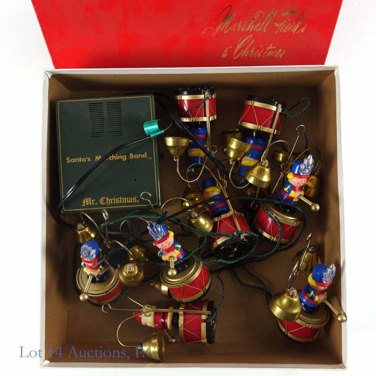 Santa's Marching Band Christmas Lights: Tested in-house. Appear to be working. Unsure if all lights and bells work / ring.