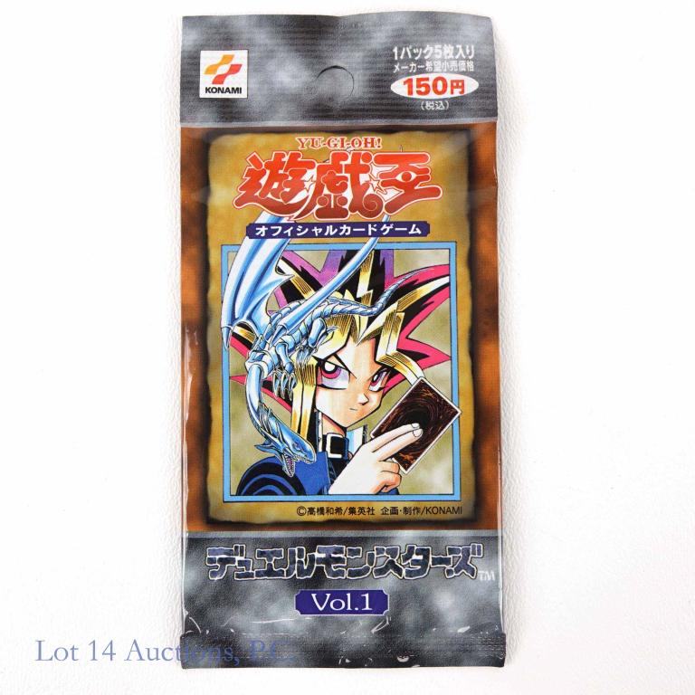 1999 Yu-Gi-Oh! 1st Edition Booster Pack (Vol. 1): This is a factory sealed 1999 Konami Yu-Gi-Oh! 1st Edition Booster Pack (Vol. 1) made in Japan. Obviously this pack has never been opened so the contents are unknown. Don't miss out!