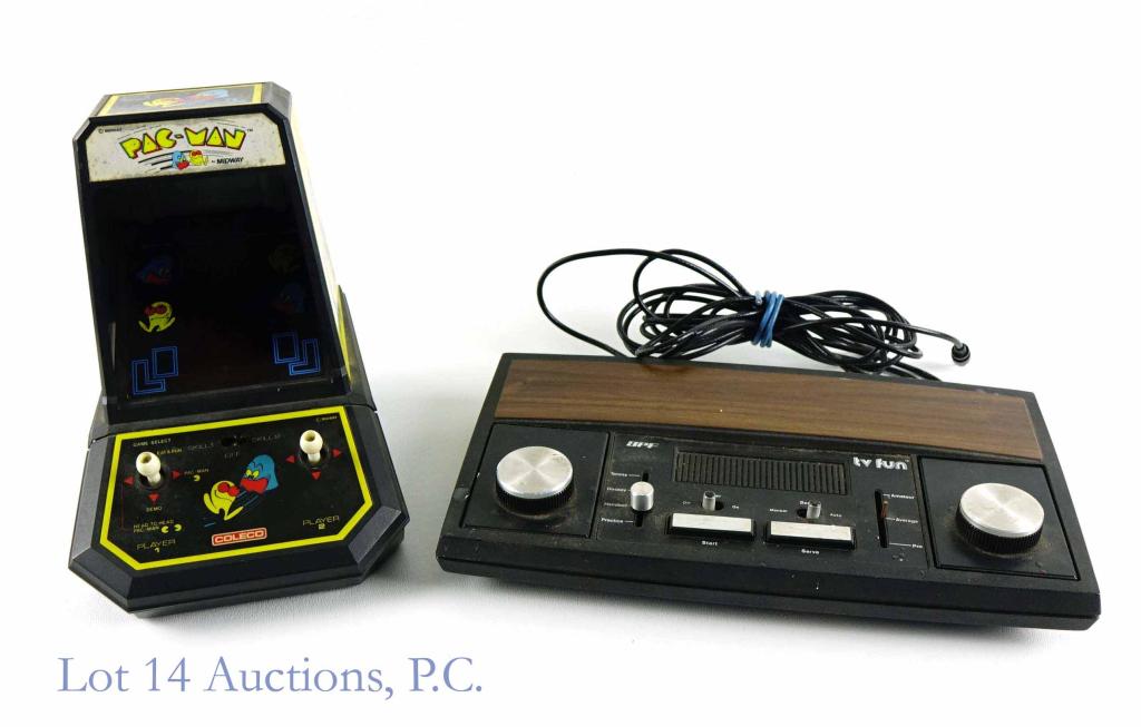1981 Coleco Pac-Man Mini Arcade: Also includes: APF TV Fun Model 405.