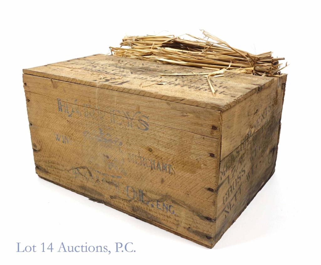 1951? Harvey's Gold Cap Port Wine (Crate of 12): **IF YOU NEED SHIPPING ON BOTTLES OR DECANTERS PLEASE CALL US BEFORE BIDDING! 847-625-0555! - Crates are extremely heavy! ** Crate of 12 bottles of Harvey's Gold Cap port wine. Top of crate has some d