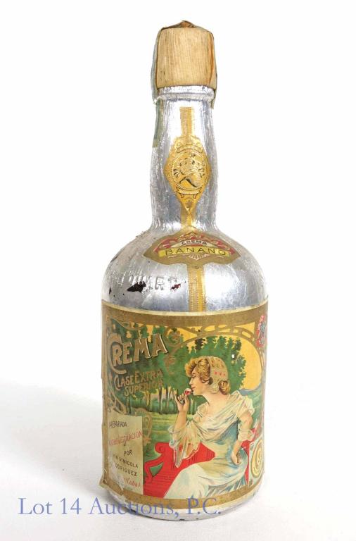 Crema Bonaro Cuban - Pre-Embargo Cuba: **IF YOU NEED SHIPPING ON BOTTLES OR DECANTERS PLEASE CALL US BEFORE BIDDING! 847-625-0555!** Crema Bonaro Cuban. In sealed, foiled bottle. Appears to be a low shoulder fill. 4/5 quart. Cuba Serie C N