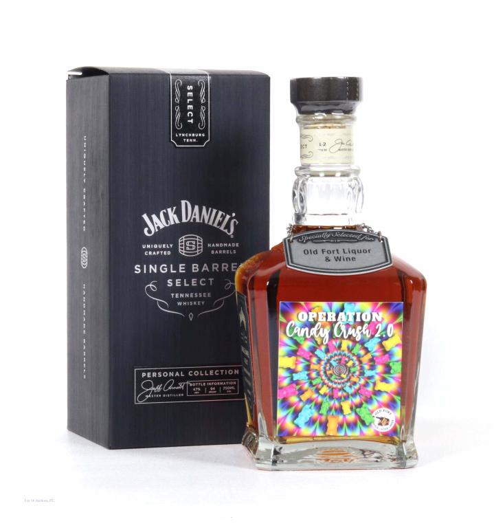 Jack Daniel's Operation Candy Crush 2.0 Store Pick: **IF YOU NEED SHIPPING ON BOTTLES OR DECANTERS PLEASE CALL US BEFORE BIDDING! 847-625-0555!** 94 proof, 750ml and sealed. With box. Box is in nice condition. Old Fort Liquor and Wine. Single Barrel Se