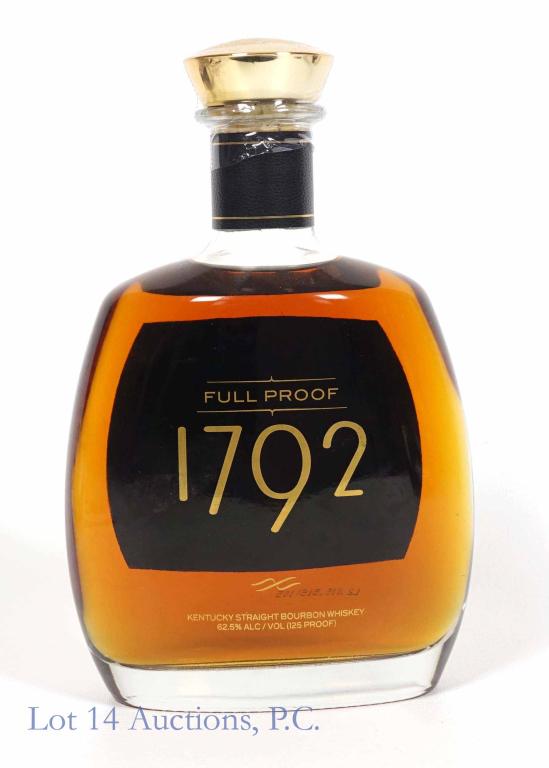 1792 Full Proof Bourbon: *** IF YOU MAY NEED SHIPPING, PLEASE CALL US BEFORE BIDDING ON BOTTLES! 847-625-0555. *** 62.5%, 750ml and sealed.