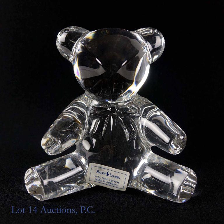 Ralph Lauren Lead Crystal Teddy Bear (Germany): Ralph Lauren Lead Crystal Teddy Bear. Made in Germany. 3-3/4" tall. 4" (tip of leg to tip of leg). 1 pound, 2.2 ounces.