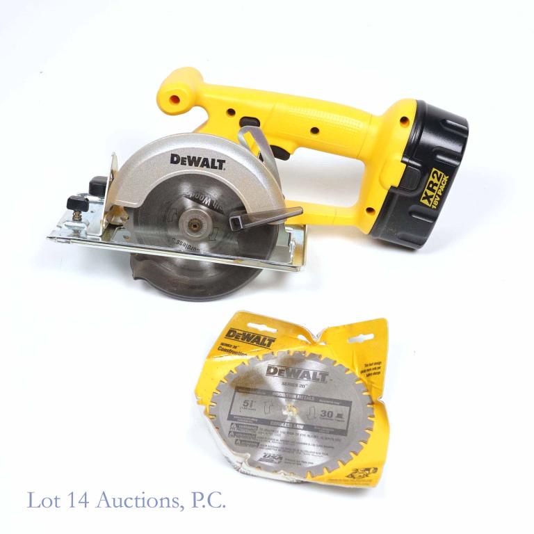 DeWalt Saw & Driver XR2 18 Volt Cordless Tool & Accessories: DeWalt saw and driver kit. 18 volt XR2 with 2 batteries and charger. Spare bits and 1 saw blade.