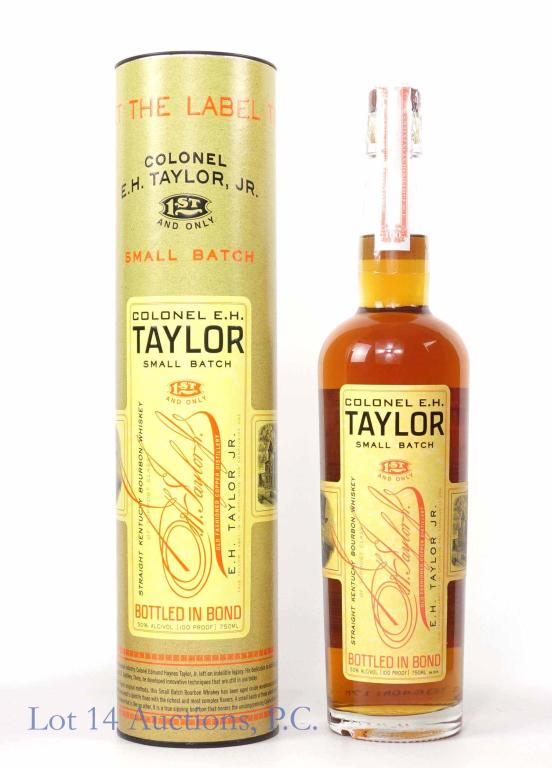 E.H. Taylor Sm. Batch BiB Bourbon - Orange!: **IF YOU NEED SHIPPING ON BOTTLES OR DECANTERS PLEASE CALL US BEFORE BIDDING! 847-625-0555!** Colonel E.H. Taylor small batch straight Kentucky bourbon whiskey. Bottled in bond. 100 proof. 750 ml. Ful
