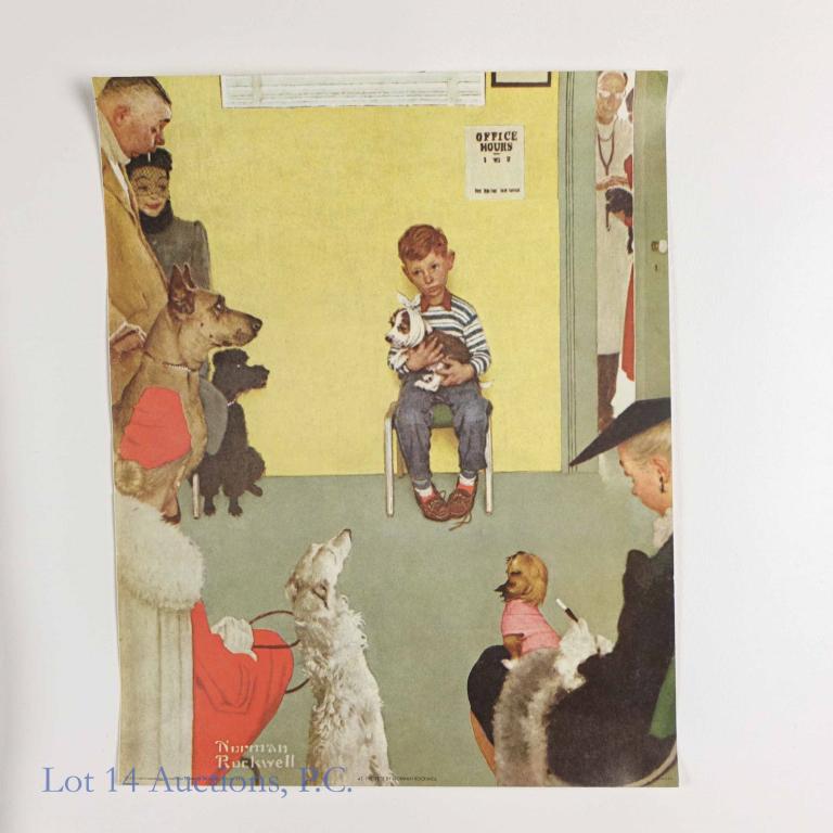 Posters - Mixed Topics (11): 11 posters - mostly in good condition with light damage. Topics include the art of M.C. Escher, Dr. Seuss, Norman Rockwell, drawings of cities, and alcohol. See photos for complete display of posters