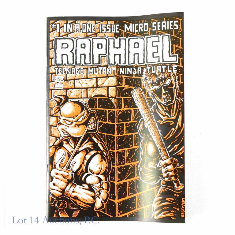 Raphael: Teenage Mutant Ninja Turtles #1 (1985): Mirage Comics Raphael: TMNT #1 (1985). This is the 1st appearance and cover of Casey Jones. It is also the 1st Teenage Mutant Ninja Turtles one-shot spin-off comic book. Artist Kevin Eastman. Writer P