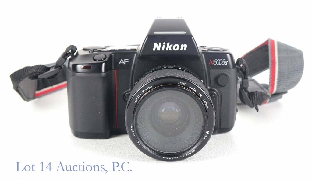 Nikon N8008s AF 35mm Camera & Sigma Macro Lens: With Sigma Macro 50mm 1:2.8 Lens & Cambron UV 52mm Filter