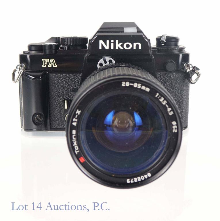 Nikon FA 35mm Camera & Tokina Lens: With Tokina AT-X 28-85mm 1:3.5 - 4.5 Lens.