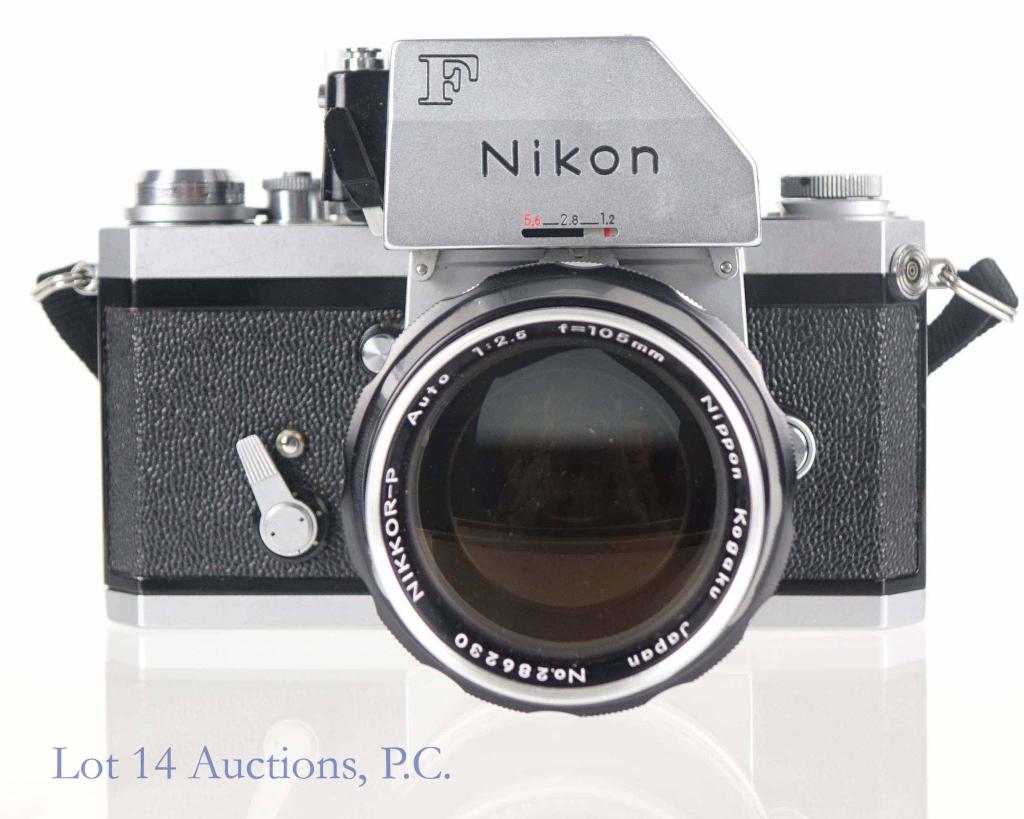 Nikon F 35mm Camera & Nikkor-P Lens: With Nikkor-P Auto 105mm 1:2.5 Lens