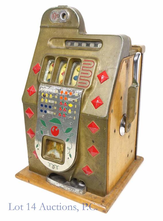 Mills 1910 10 Cent Slot Machine.: Appears complete, but not working. See photos. LOCAL PICK UP OR THIRD PARTY SHIPPING ONLY!!