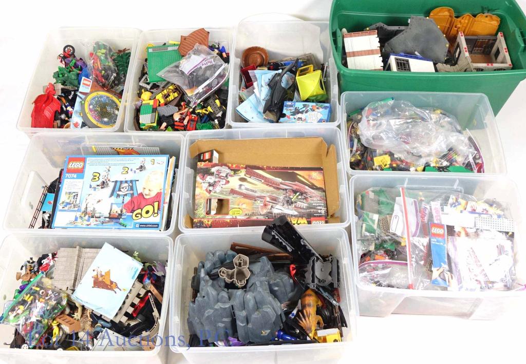 LEGO, Playmobil & Action Figures ***: **LOCAL PICK UP STRONGLY ENCOURAGED** A HUGE (220+ pounds / 100 kg) collection of LEGO blocks, Playmobil pieces, and action figures and playsets (or at least parts thereof. Many super heroes represent