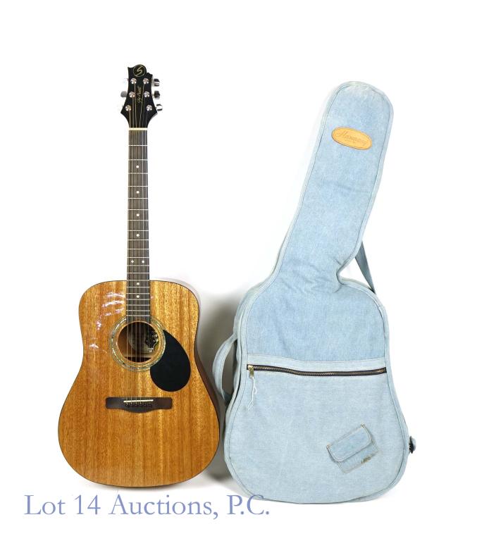 Greg Bennett DI Acoustic Guitar: Greg Bennett designed acoustic guitar. Model D1. Comes in a denim Harmony soft guitar case. New or like new.