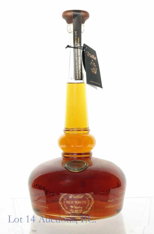 Willett Still Res. Sm. Batch Bourbon (1.75 L): *** IF YOU MAY NEED SHIPPING, PLEASE CALL US BEFORE BIDDING ON BOTTLES! 847-625-0555. *** Willett pot still reserve small batch Kentucky straight bourbon whiskey. 94 proof. 1.75 Liters. Full & sealed.