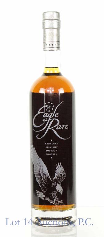 Eagle Rare Bourbon Whiskey: *** IF YOU MAY NEED SHIPPING, PLEASE CALL US BEFORE BIDDING ON BOTTLES! 847-625-0555. *** Eagle Rare Kentucky Straight Bourbon Whiskey. 90 proof. 750ml. Sealed & full.