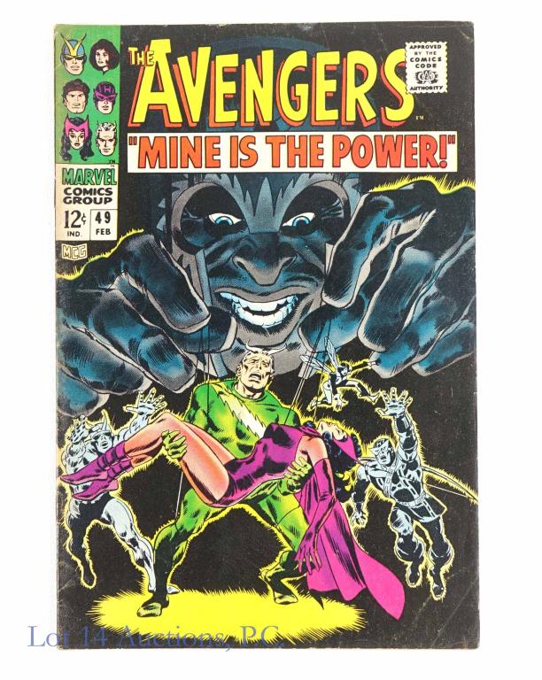 Marvel Comics The Avengers #49 (1968): Marvel Comics The Avengers #49 (1968). This comic is considered a key issue for a variety of reasons. It is the 1st appearance of Typhon, a Titan from Olympus. Scarlet Witch and Quicksilver decide to 