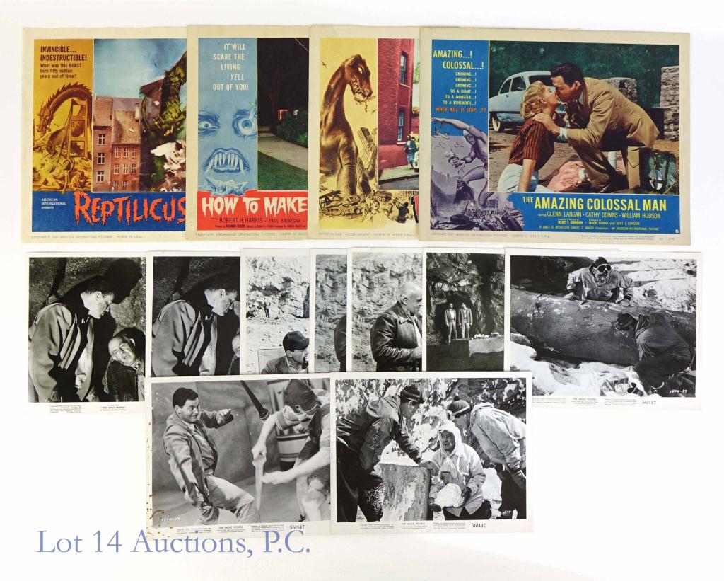 Vintage 1950s and 1960s Movie Promo Posters: Posters and Stills and Posters Originally distributed by the National Screen Service Corp. for exclusive use in movie theaters. Good condition. "The Mole People" (1956) - Black and white movie stills,