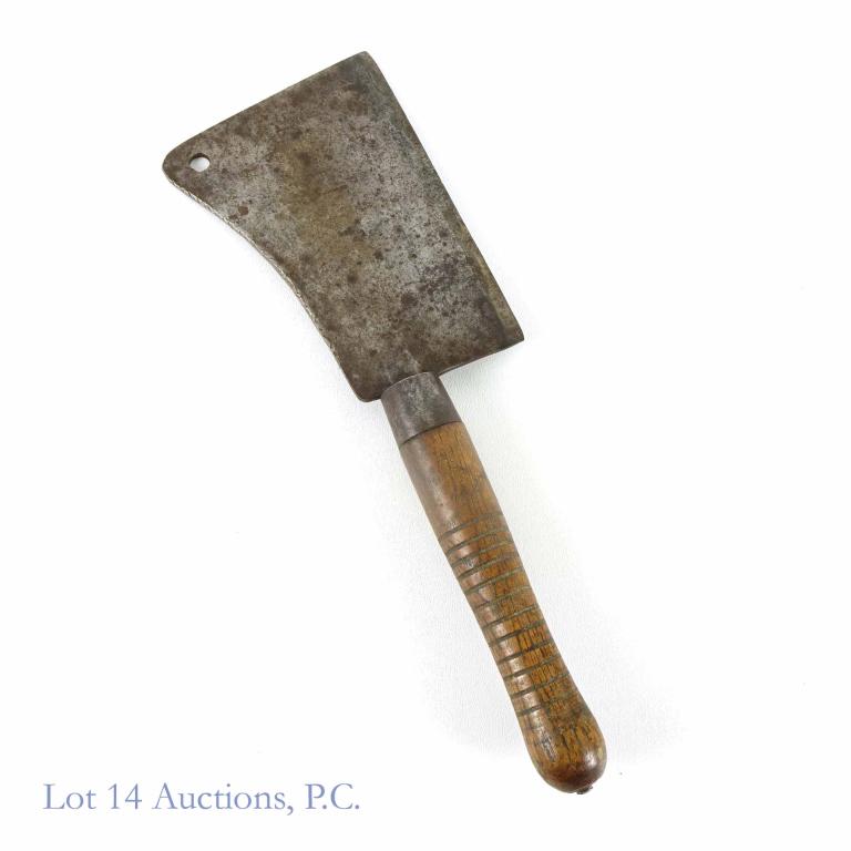 Beaty & Son Steel Wood Cleaver: Stamped 1 with 8 inch long blade. 16 1/2 inches overall.