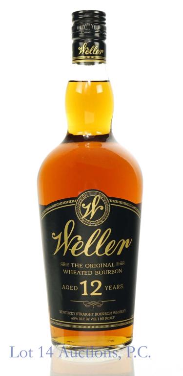 Weller 12 Year Bourbon Whiskey: *** IF YOU MAY NEED SHIPPING, PLEASE CALL US BEFORE BIDDING ON BOTTLES! 847-625-0555. *** 90 proof, 750ml.