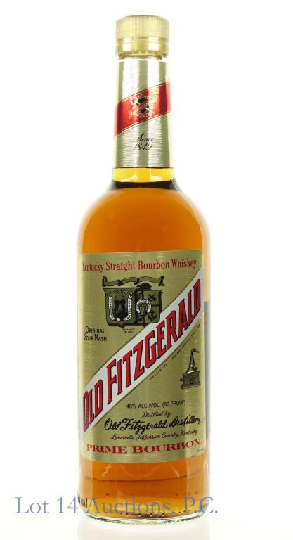 Old Fitzgerald Prime Bourbon Sour Mash Whiskey: *** IF YOU MAY NEED SHIPPING, PLEASE CALL US BEFORE BIDDING ON BOTTLES! 847-625-0555. *** Aged 36 months. 80 proof, 750 ml. Laser etch: B22811933