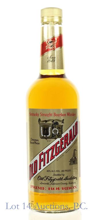 Old Fitzgerald Prime Bourbon Sour Mash Whiskey: *** IF YOU MAY NEED SHIPPING, PLEASE CALL US BEFORE BIDDING ON BOTTLES! 847-625-0555. *** Aged 36 months. 80 proof, 750 ml. Laser etch: B16021439
