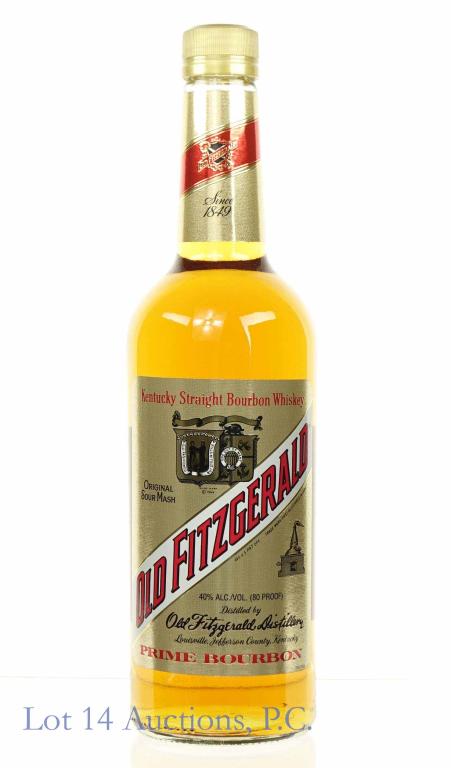 Old Fitzgerald Prime Bourbon Sour Mash Whiskey: *** IF YOU MAY NEED SHIPPING, PLEASE CALL US BEFORE BIDDING ON BOTTLES! 847-625-0555. *** Aged 36 months. 80 proof, 750 ml. Laser etch: B16021440