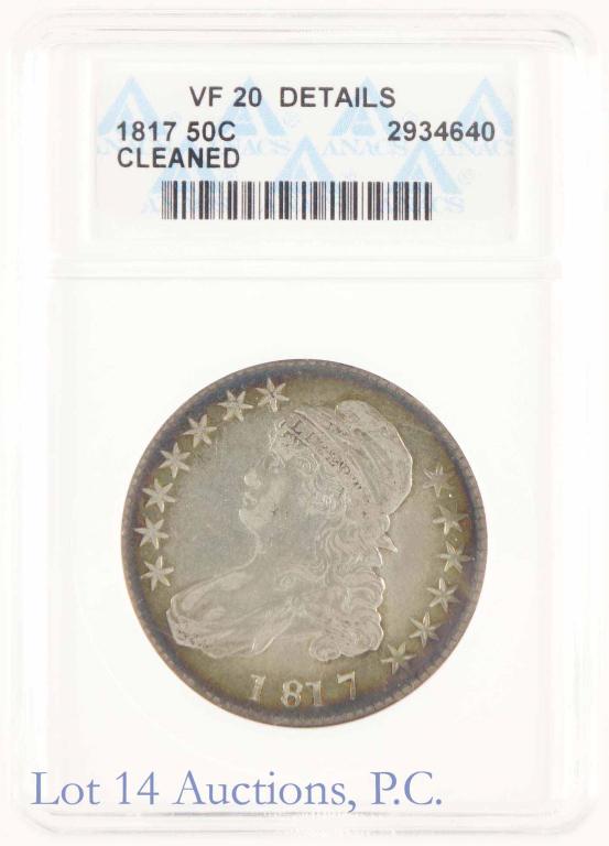 1817 Capped Bust Half Dollar (ANACS VF20 Cleaned) (1 of 4)