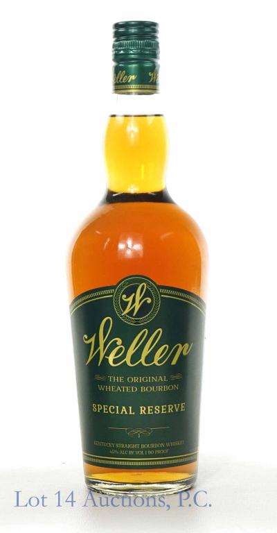 Weller Special Reserve Bourbon Whiskey: *** IF YOU MAY NEED SHIPPING, PLEASE CALL US BEFORE BIDDING ON BOTTLES! 847-625-0555. *** Weller, the original wheated bourbon - Special Reserve. Kentucky Straight Bourbon Whiskey. 90 proof. 750 ml. F
