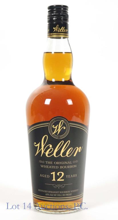 Weller 12 Year Wheated Bourbon: *** IF YOU MAY NEED SHIPPING, PLEASE CALL US BEFORE BIDDING ON BOTTLES! 847-625-0555. *** Weller Kentucky straight wheated bourbon whiskey. 12 years. 90 proof. 750 ml. Full & sealed.